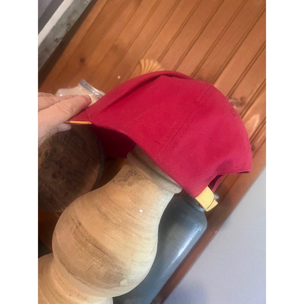 Pioneer A DuPont Company Red Cotton Adjustable Baseball Cap Hat Yellow Trim Logo - Picture 3 of 9